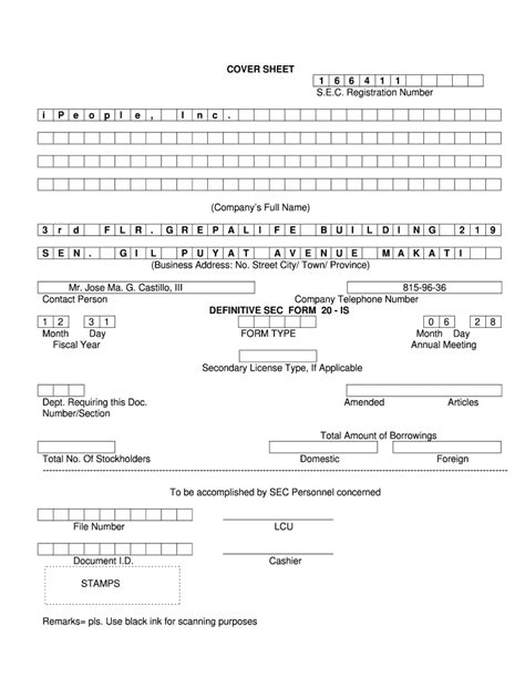 cover sheet for registration sec xls|Cover Sheet for Registration .
